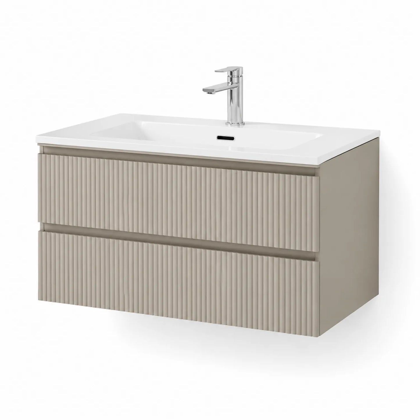 Waschtischunterschrank 80 cm Keramik Beige MDF