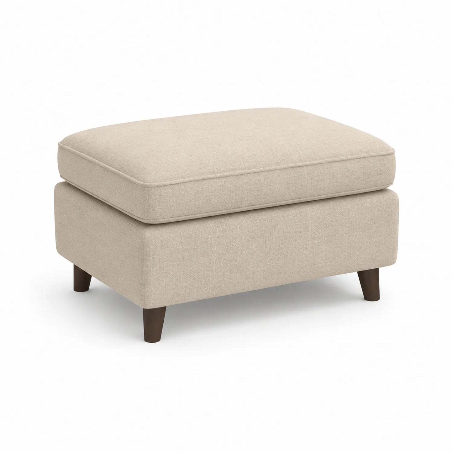 Beige Stoff Hocker mit Holzbeinen 90cm x 55cm x 45cm