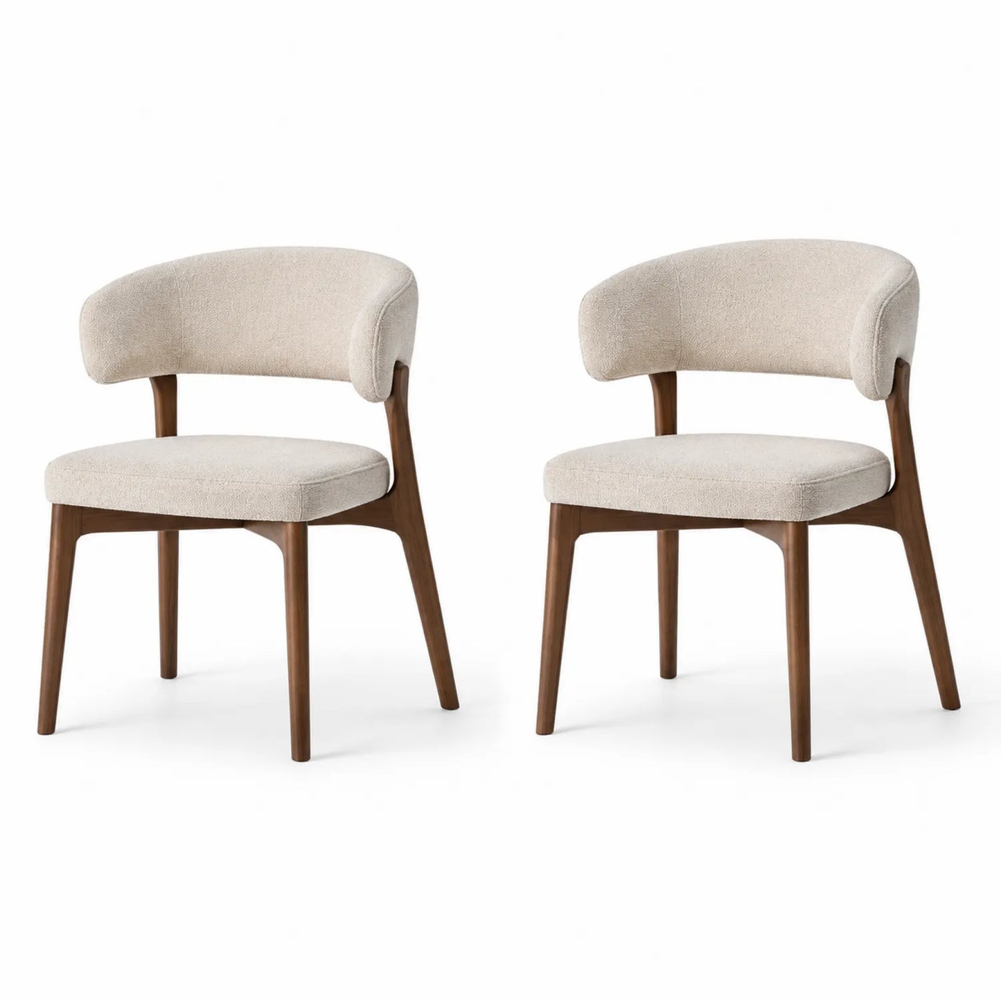 Esszimmerstühle Set Holz Polyester Beige 2er-Set