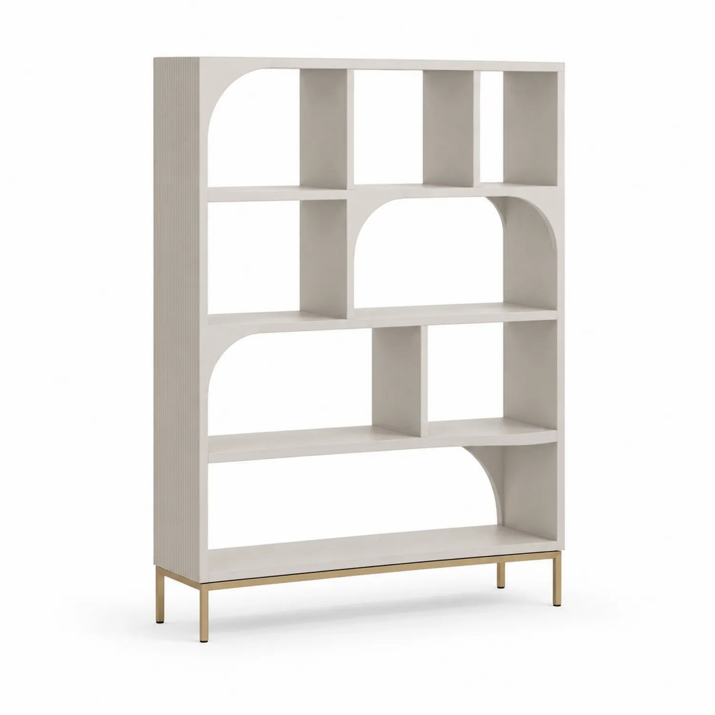 Bücherregal aus MDF und Stahlbeinen Weiß