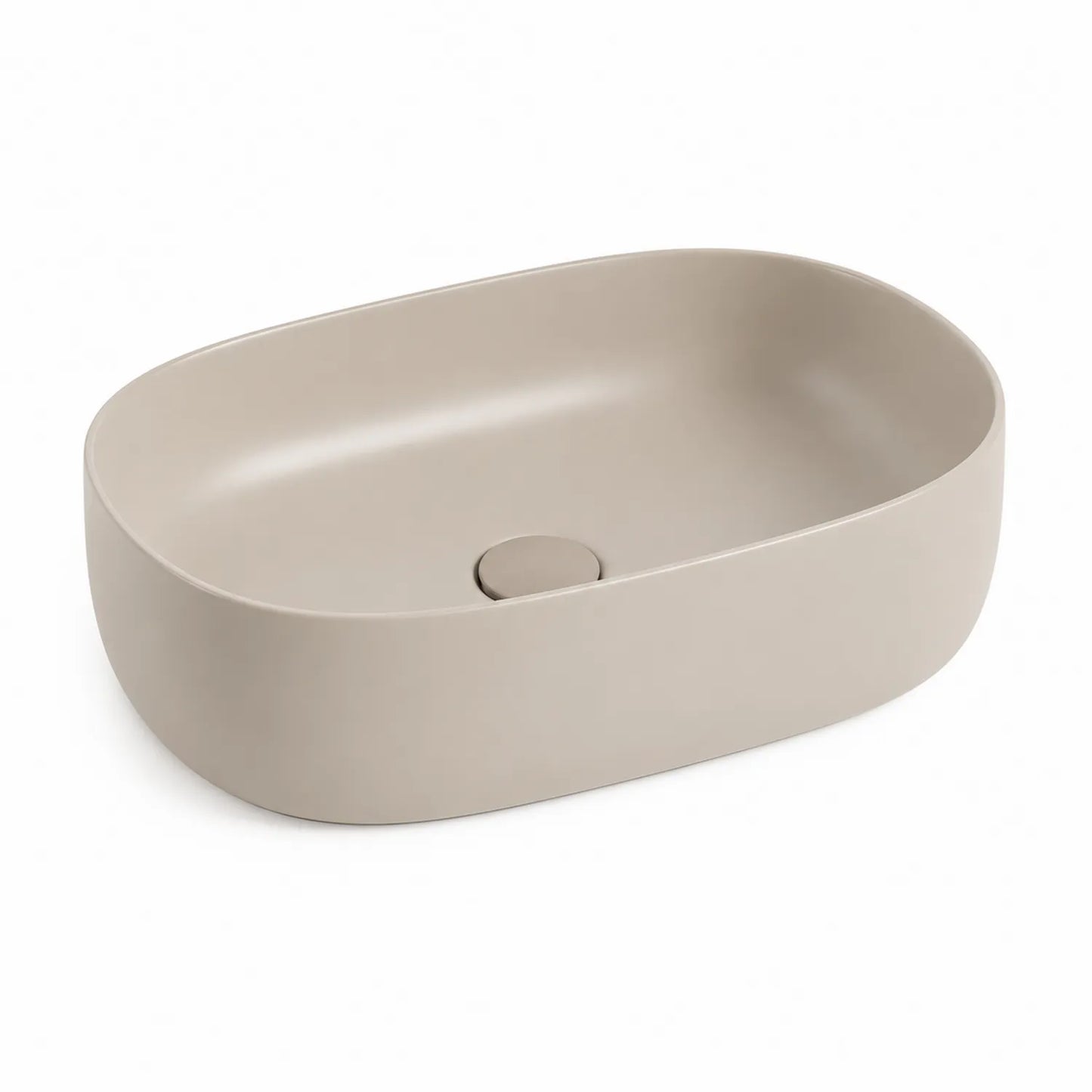 Ovales Waschbecken Keramik Beige 59x39x14 cm