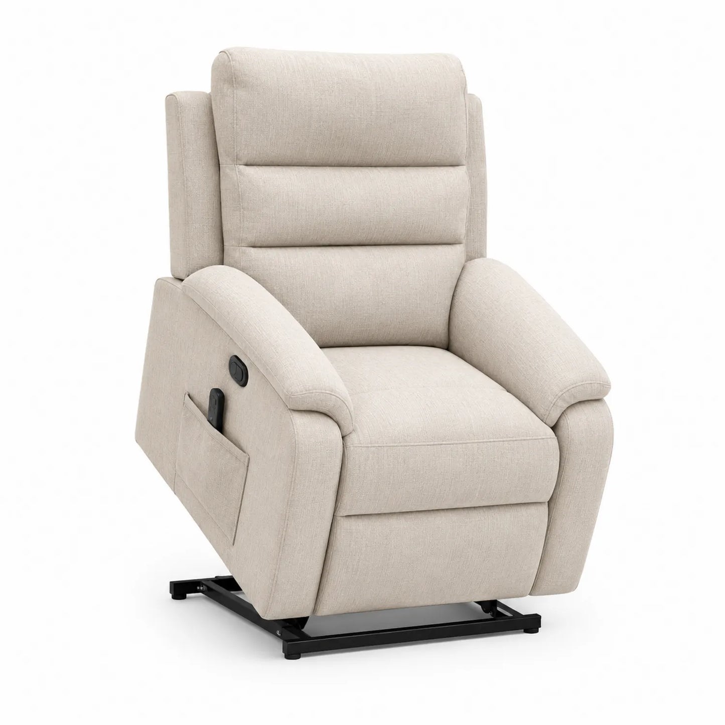 Polstersessel mit Stoffbezug Beige und Stahlrahmen