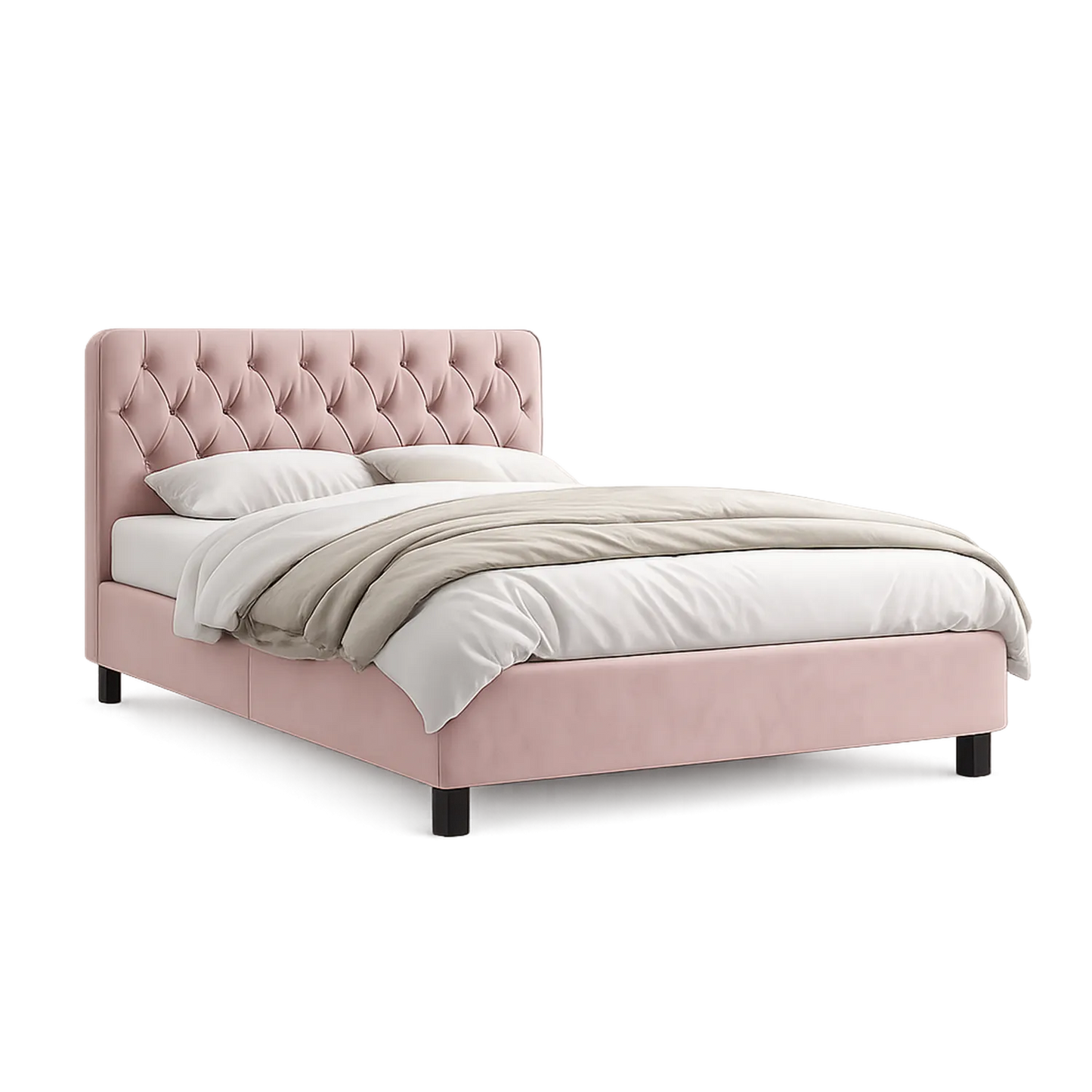 Samtbett 180x200 cm Rosa