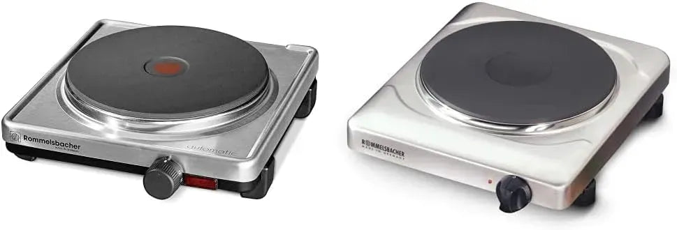 Rommelsbacher THS 2022 2022/E Made in Germany, Einzelkochplatte THS 2022/E, XXL-Gussheizplatte 220 mm Ø, 2000 Watt, Edelstahl, Gussheizplatte 180 mm