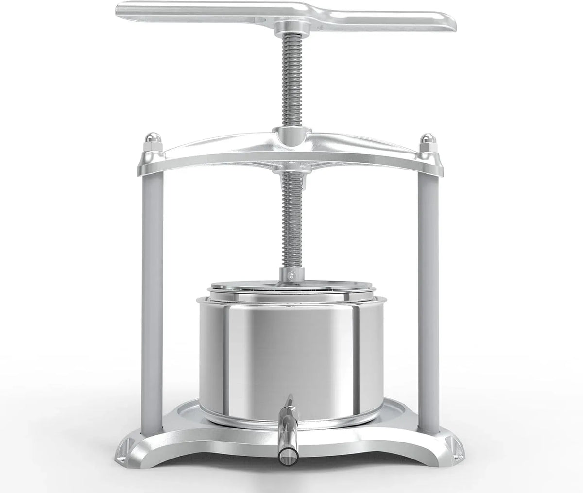 Spindelpresse, Obstpresse, Handpresse, Saftpresse, 3 L, Edelstahl, aluminium, für Saft