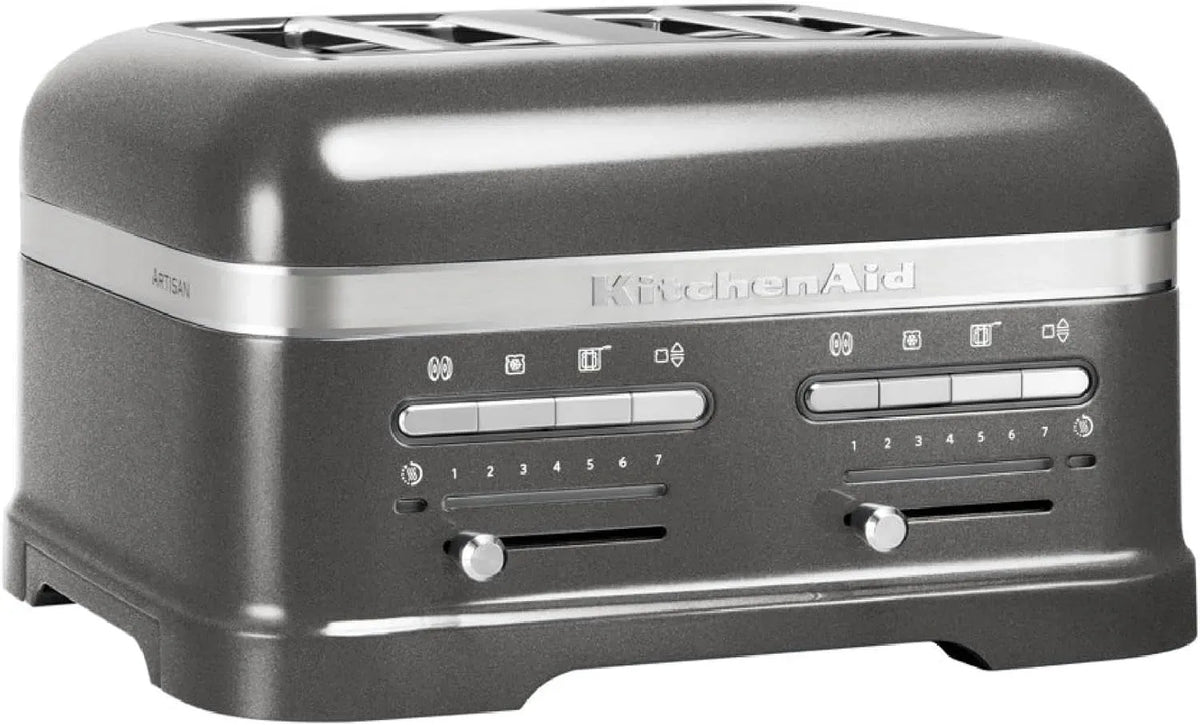 KitchenAid Toaster, Silber, elektrischer Brotröster, Machine, Toaster für 4 Scheiben mit Sandwich-Zange