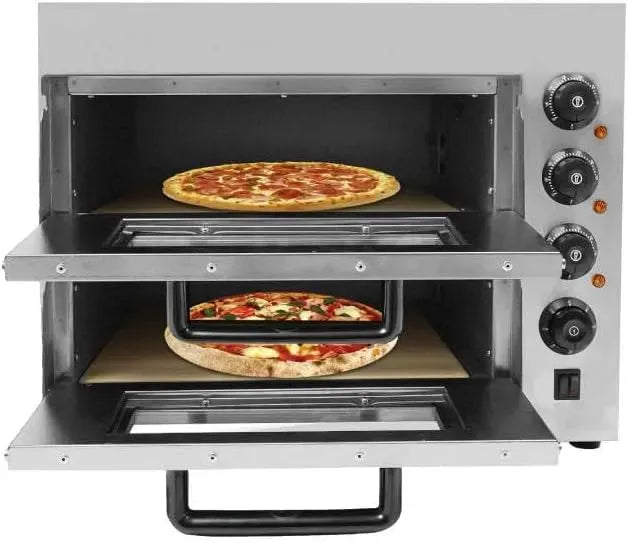 Elektrischer Pizzaofen, 3000 W, Timer, Restaurant, Edelstahl, Timer 1-60 Min, Mehrzweck-Pizzamaker, Einstellbare Temperatur