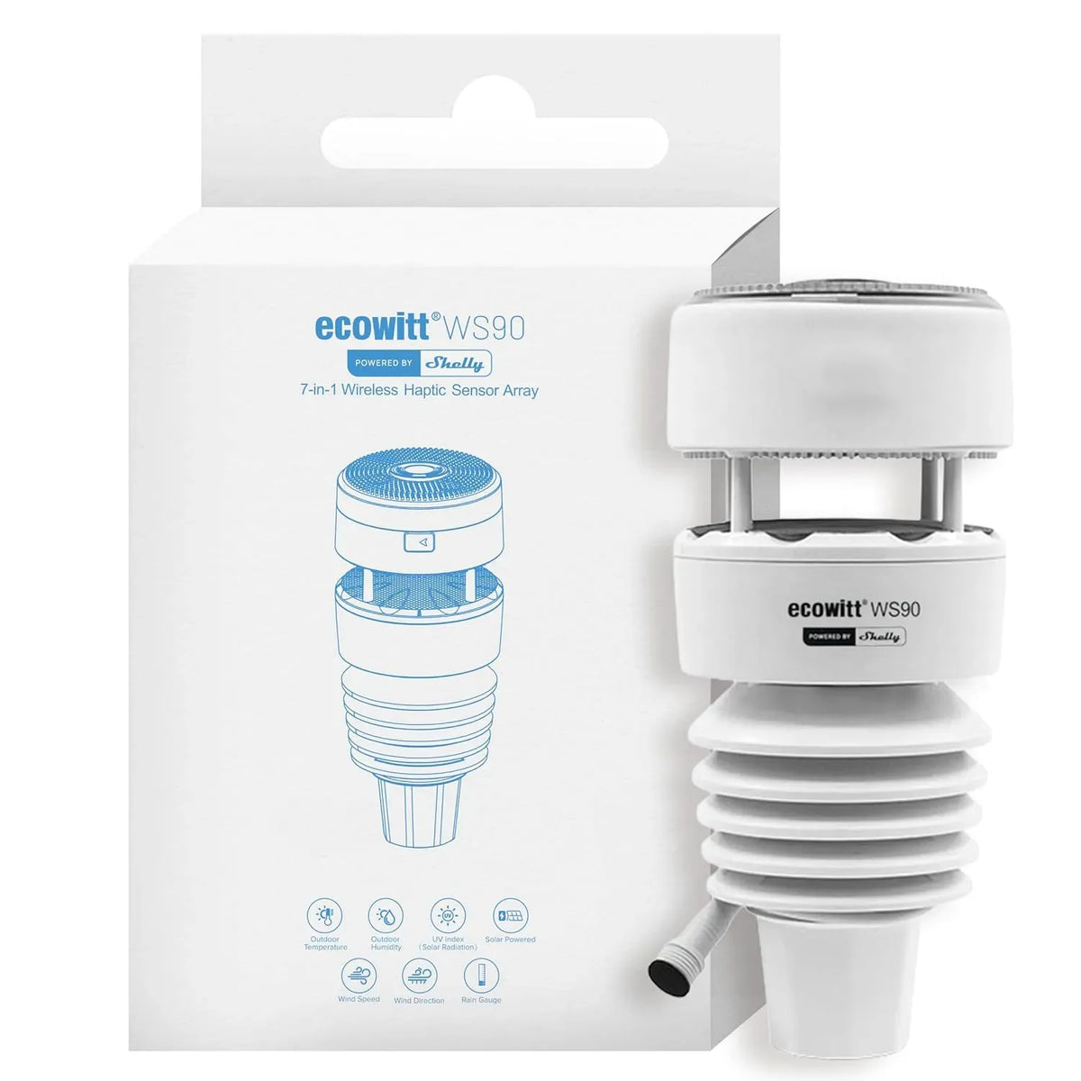 WS90 7-in-1 Wetterstation, Funkwetterstation, Bluetooth, Ecowitt