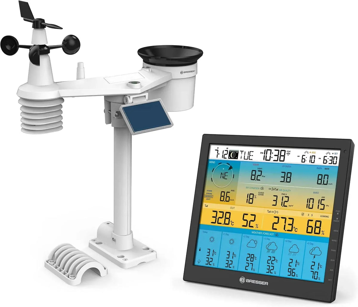 7-in-1 4CAST Wetterstation, Außensensor, Funkwetterstation, WLAN