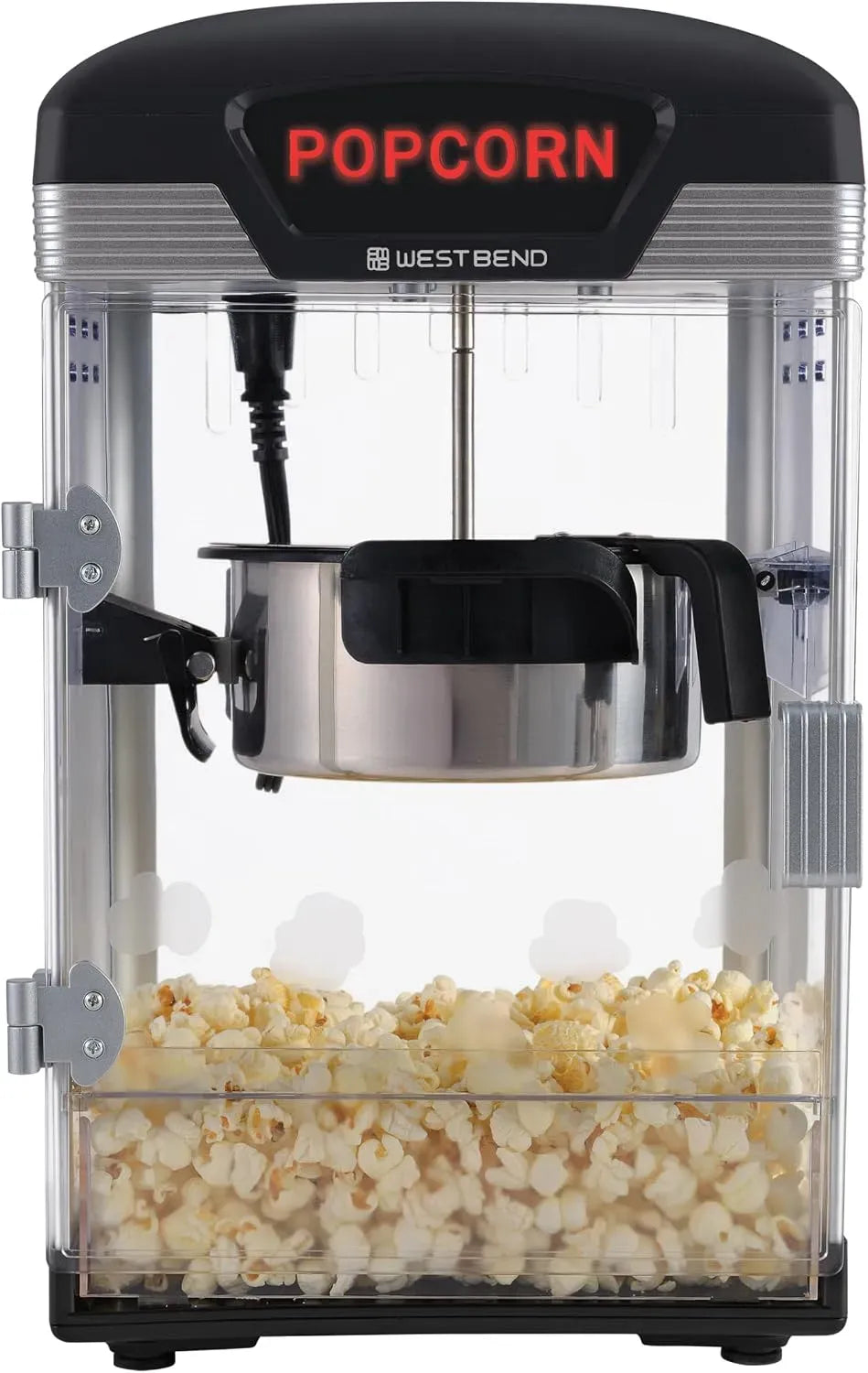 Gourmet-Popcornmaschine, 4 L, Antihaftbeschichtung, Schwarz