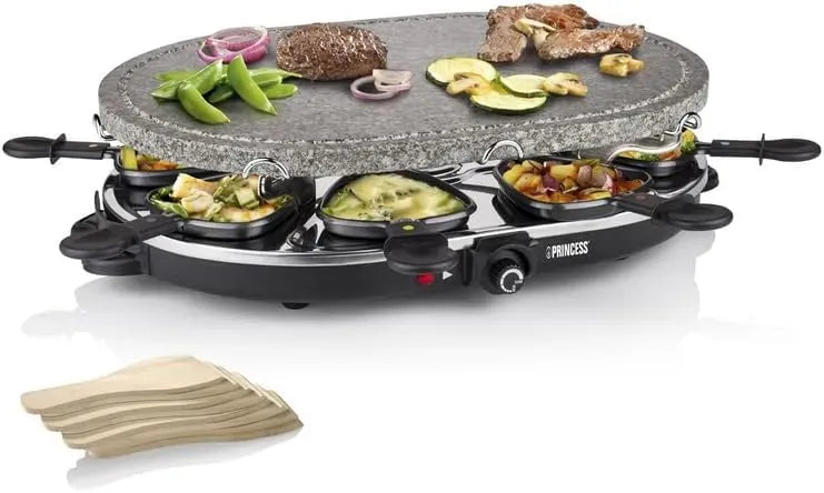 Princess Grill, 460 Raclette 8 Oval Stone Grill Party