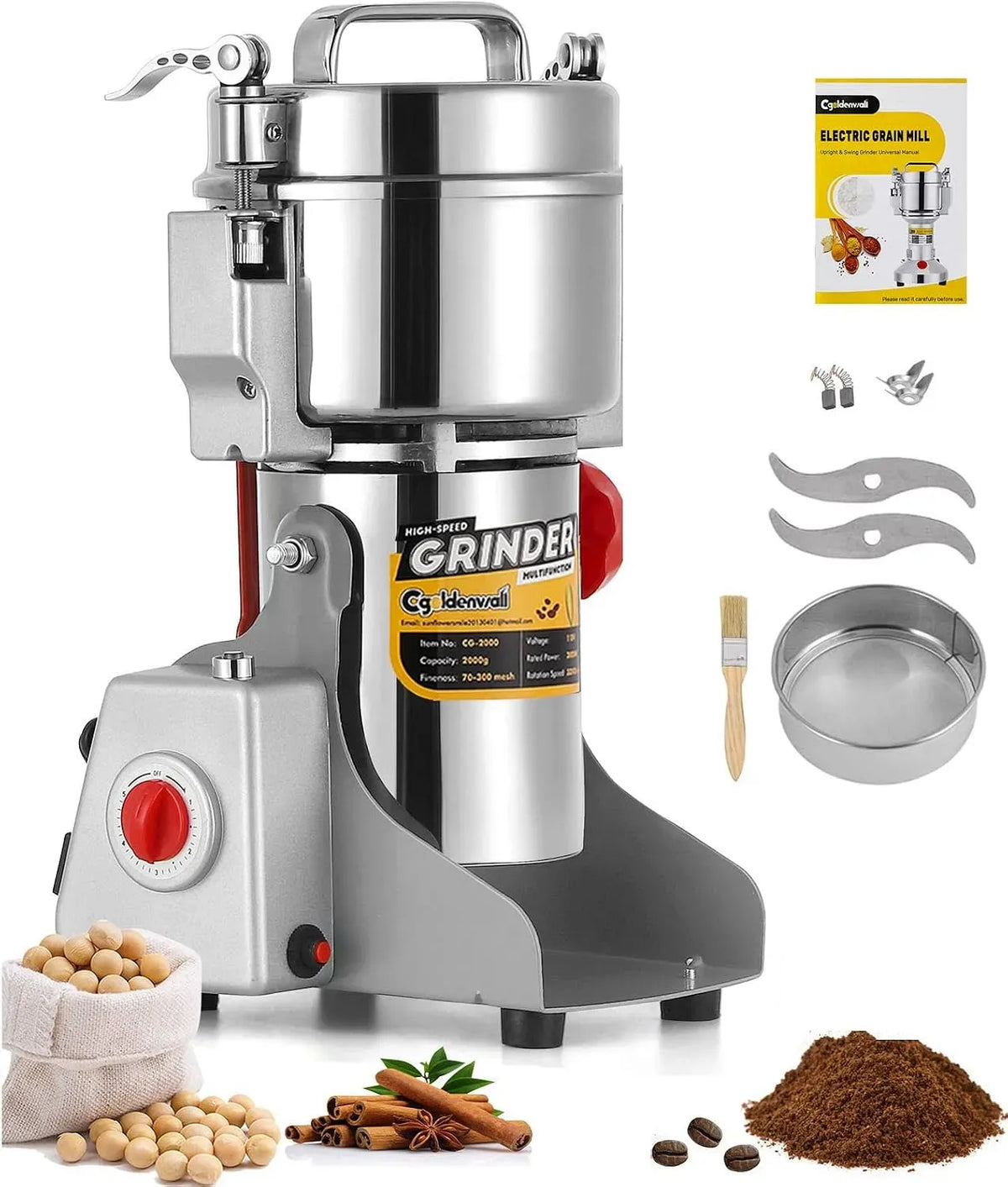 Getreidemühle, 700 g, Kornmühle, CGOLDENWALL, Timer