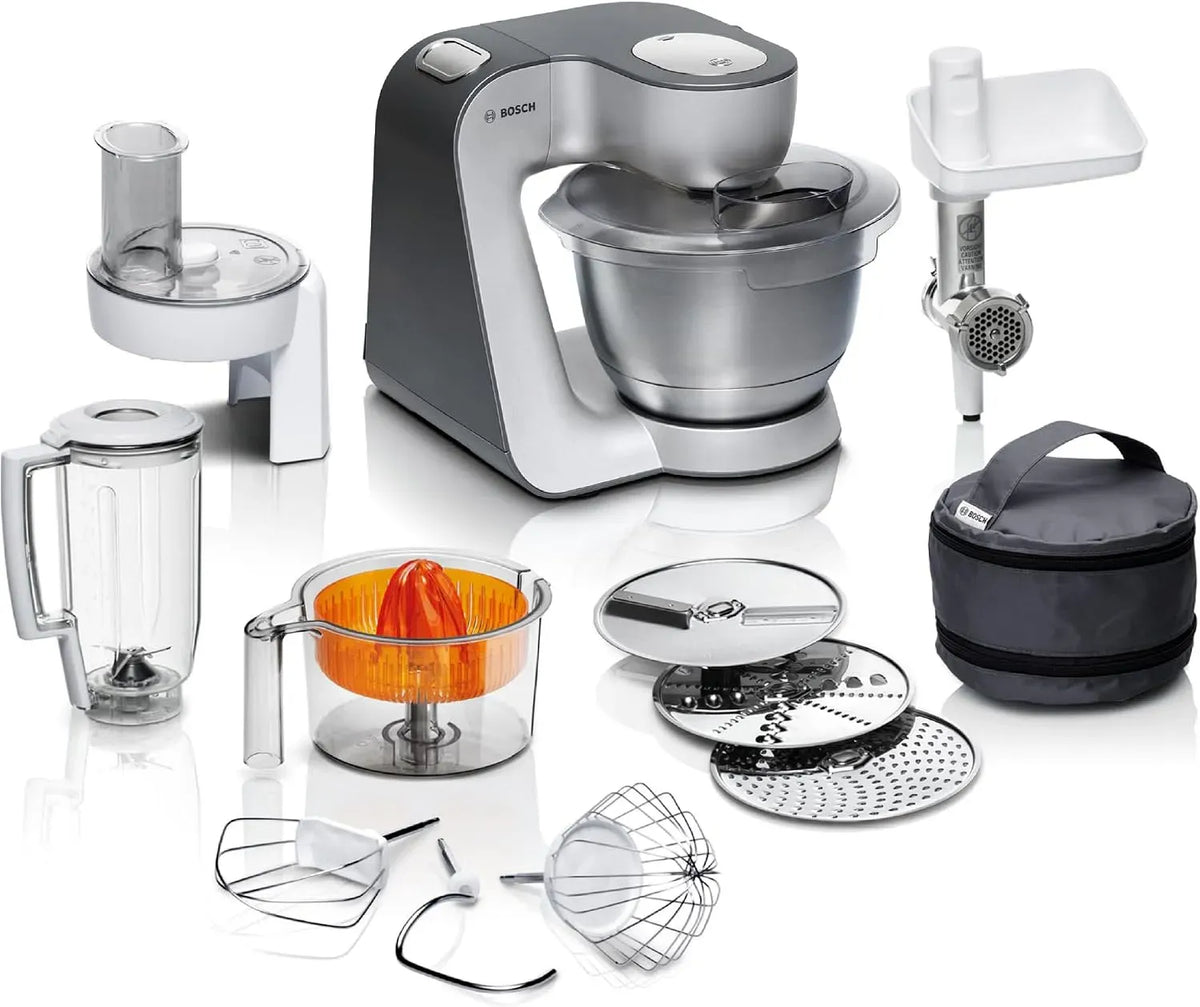 Bosch Serie 4 MUM56340 Geschirrspüler, 3,9 L, 900 W, Spülmaschine, Silber, Mixer 1,25 L, MUM563 0, 3 Scheiben