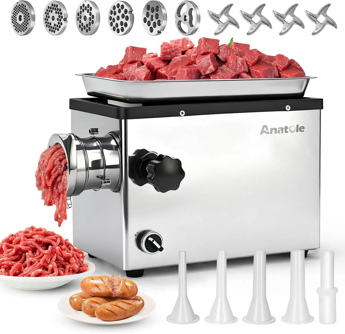 Wurstmaschine, Fleischwolf, 1300 W, Edelstahl