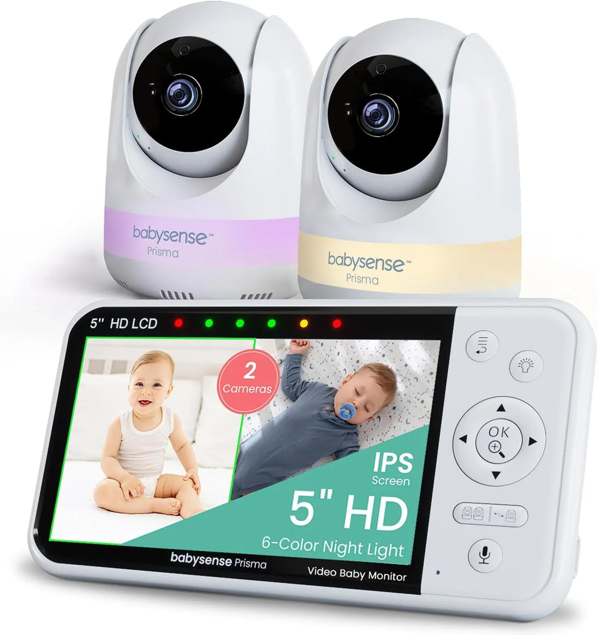HD 5 720p Babyphone, Akku, Babyüberwachungsgerät, 300 m, WLAN, kabellos, Babysense
