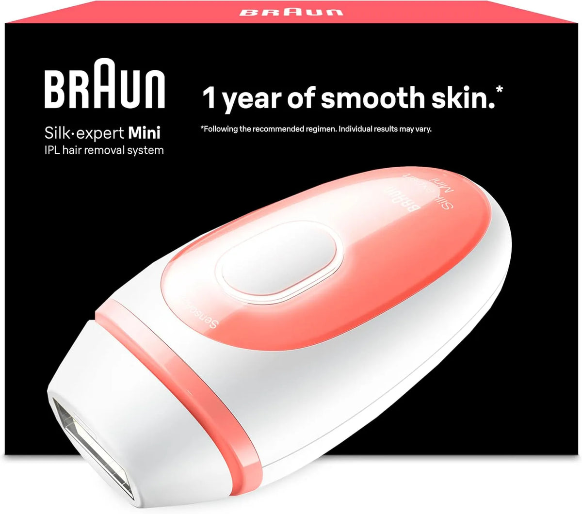 Braun PL1000 IPL Geräte Haarentfernung Silk·expert Mini, Weiß/Rosa, für Alternative Laser Haarentfernung für Zuhause, Dauerhafte Haarentfernung