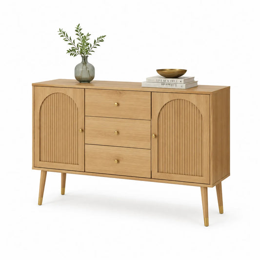 Holz-Sideboard mit 2 Türen und 3 Schubladen, 120x40x80cm