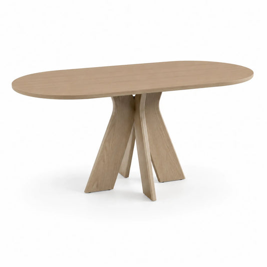 Holz Esstisch Oval Massivholz Eiche Natur 180 x 90 x 75 cm