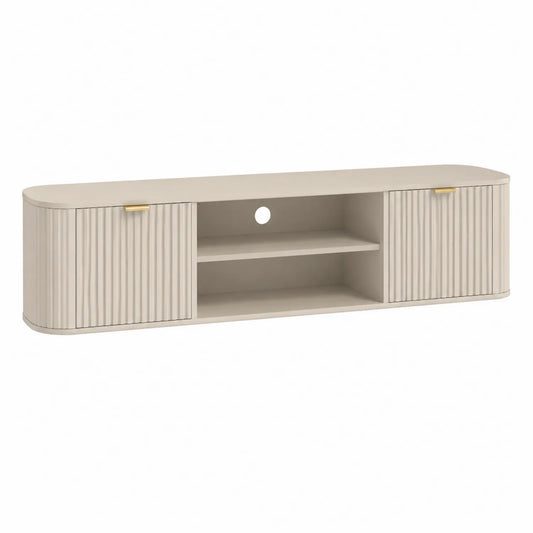 TV-Schrank aus Holzwerkstoff mit zwei Türen und Regalfächern 180x35x45 cm