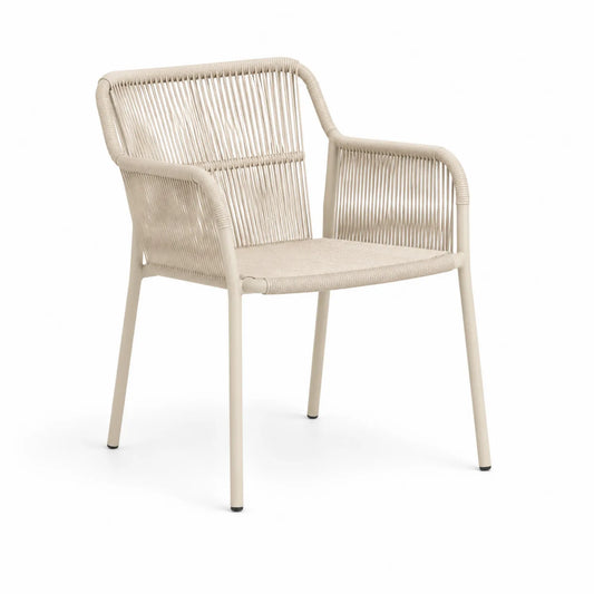 Metallstuhl mit Polypropylen-Seil Beige