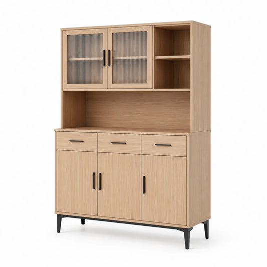 Holz-Sideboard mit Glasfronten, 180x120x40 cm, Eiche