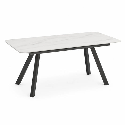 Esstisch mit Kunstmarmorplatte und Metallbeinen 180x90x75 cm
