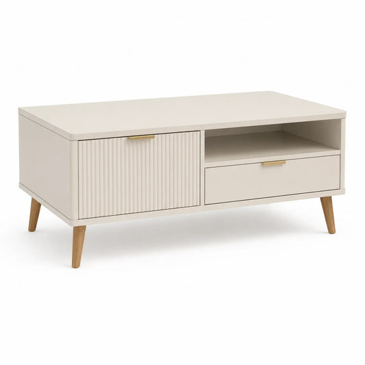 Couchtisch Holz Creme 105cm x 55cm x 45cm