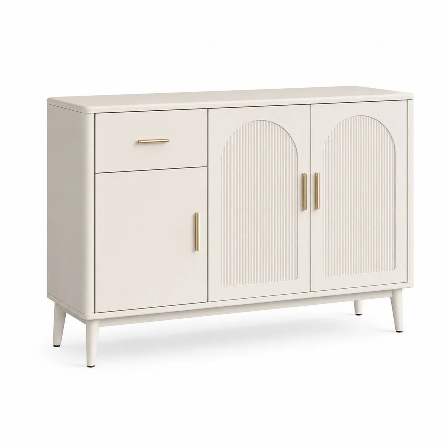 Beiges Holz-Sideboard mit 3 Türen und 1 Schublade