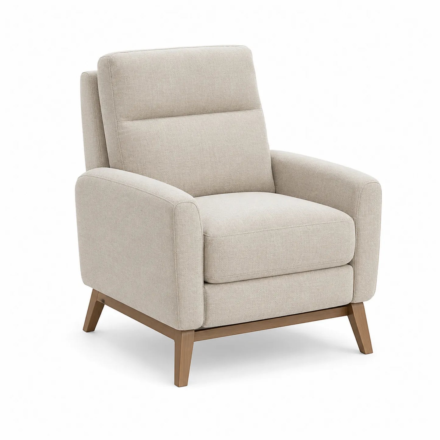 Stoffsessel Holzbeine Beige 85cm x 90cm x 100cm