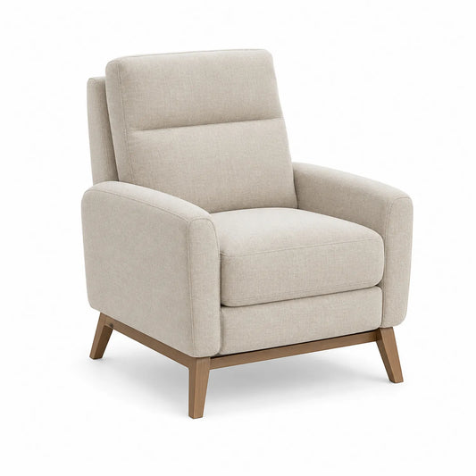 Stoffsessel Holzbeine Beige 85cm x 90cm x 100cm