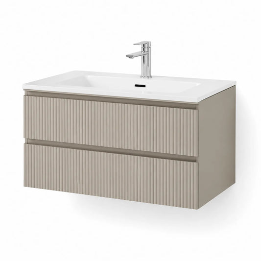 Waschtischunterschrank 80 cm Keramik Beige MDF