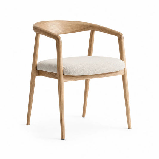 Holz Esszimmerstuhl mit Polyesterbezug Beige