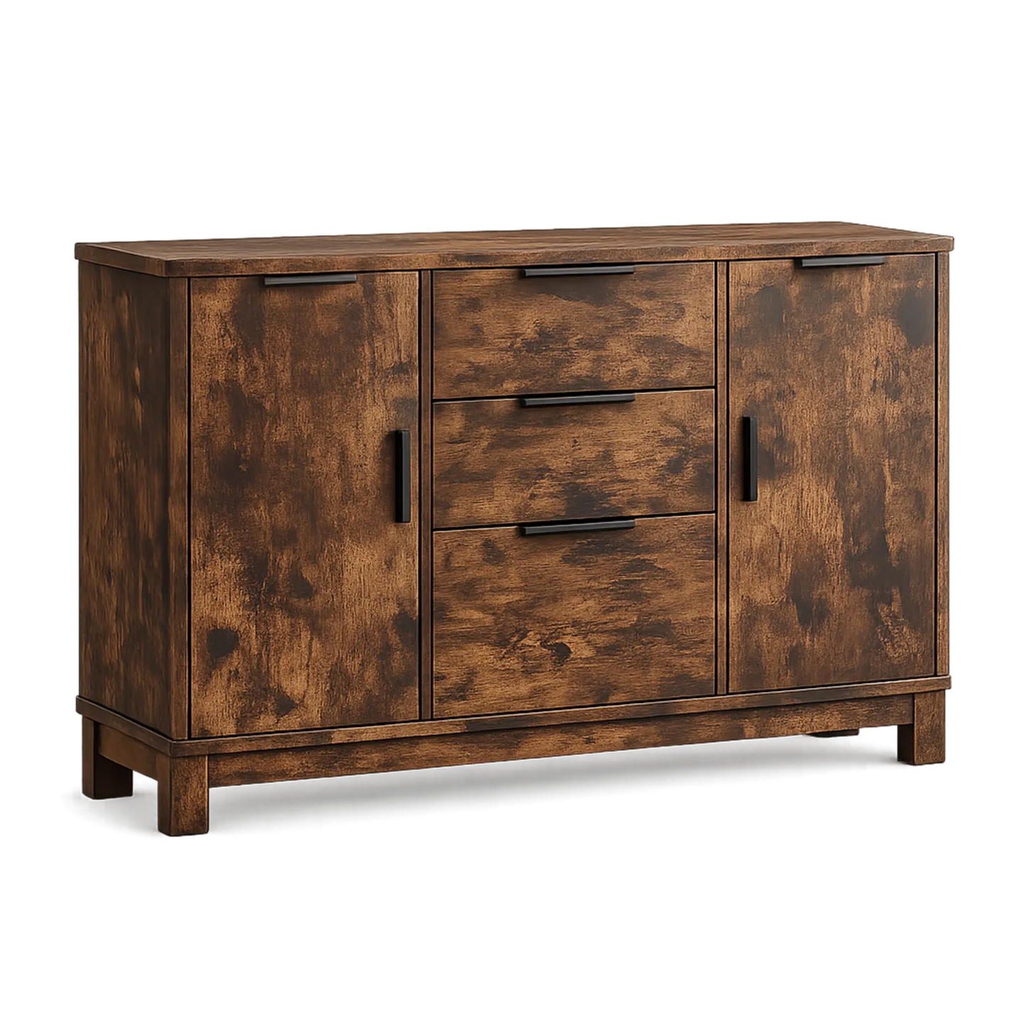 Sideboard aus Holz mit Metallgriffen Braun 120x40x80cm