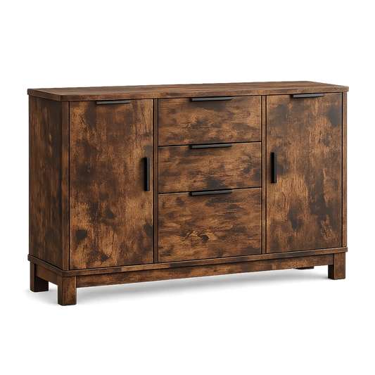 Sideboard aus Holz mit Metallgriffen Braun 120x40x80cm