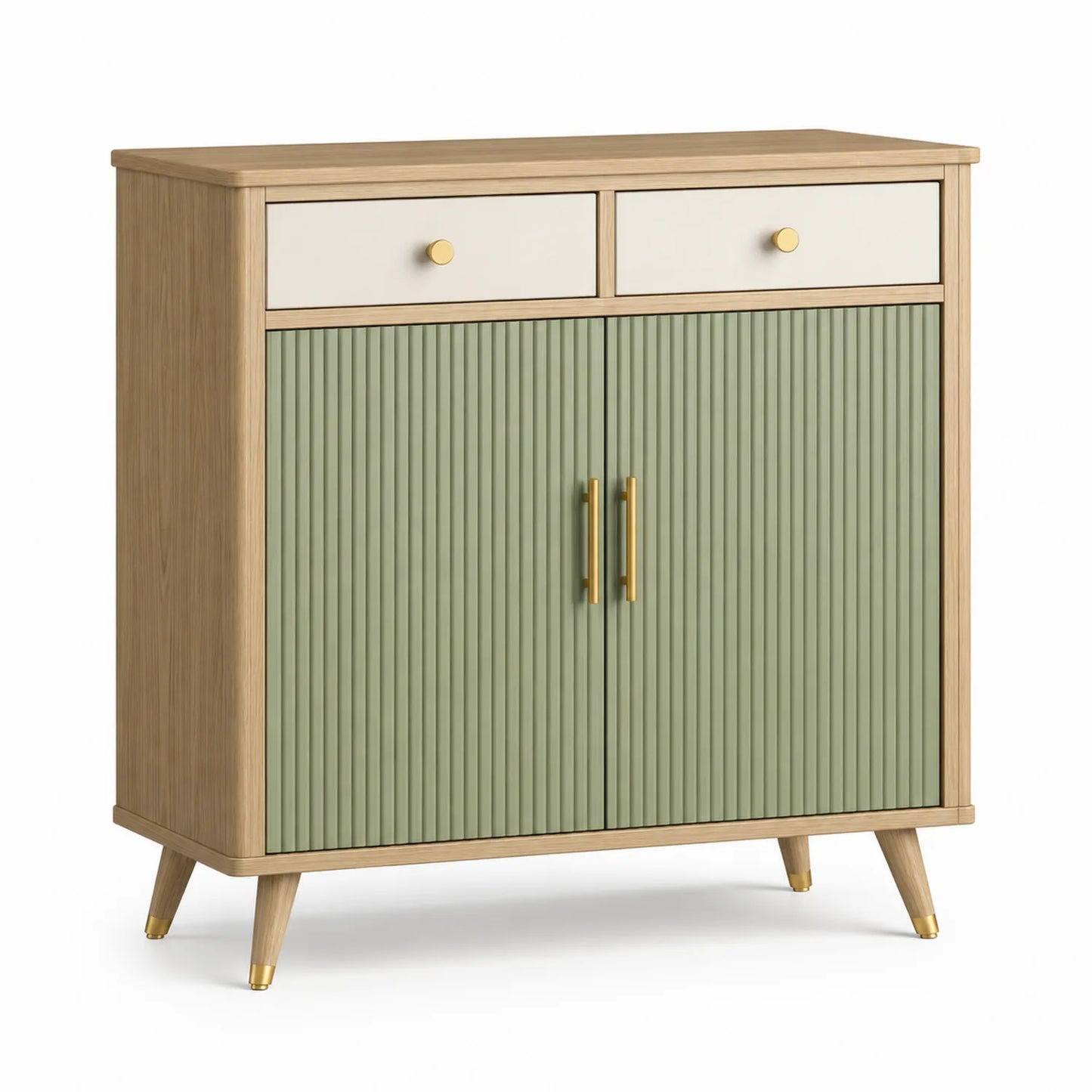 Sideboard mit Eichenholz, MDF, 2 Schubladen und 2 Türen