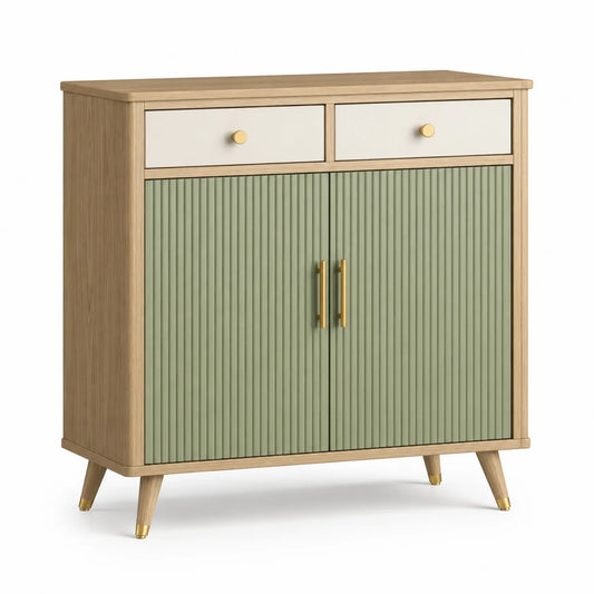 Sideboard mit Eichenholz, MDF, 2 Schubladen und 2 Türen