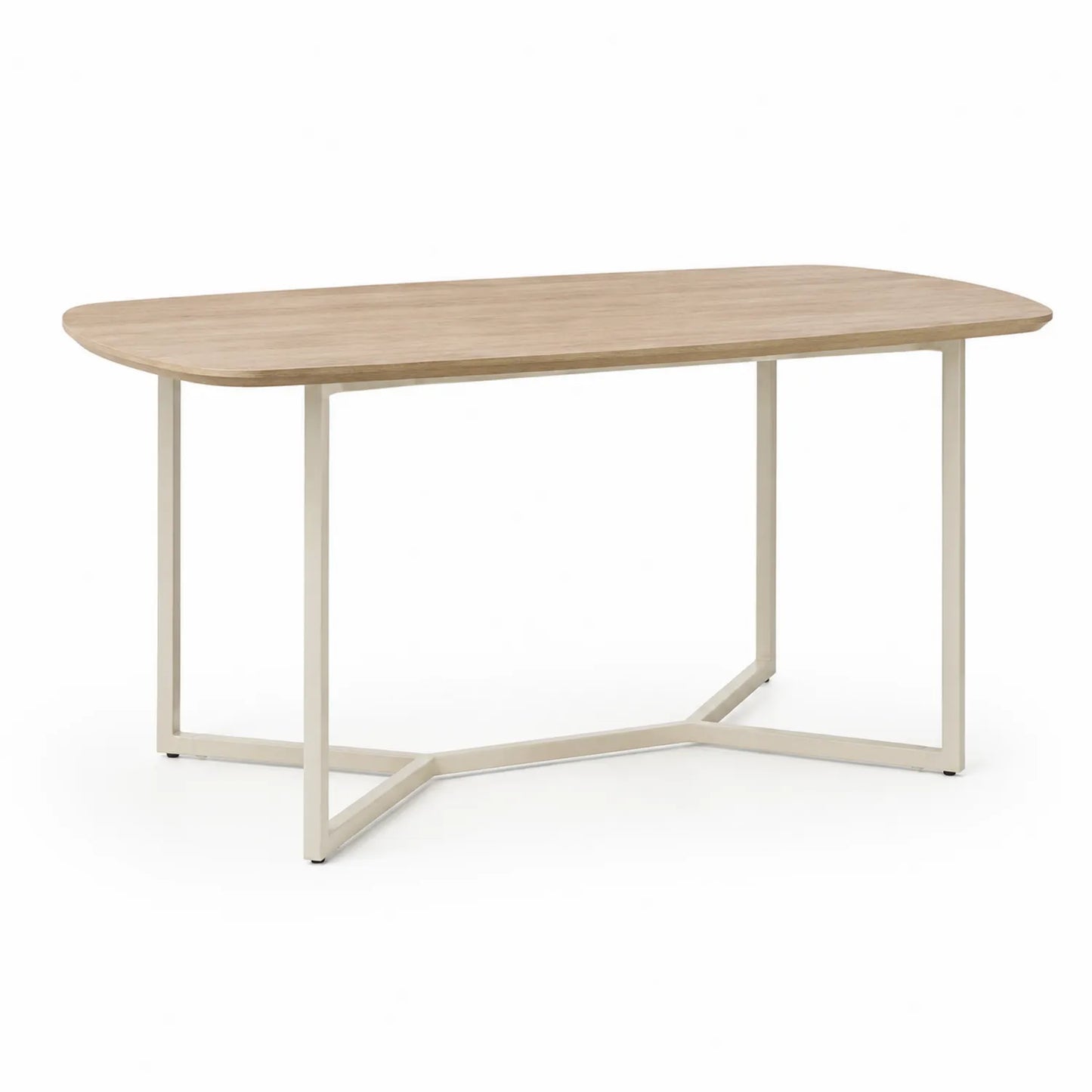 Esstisch oval Eichenfurnier Metallgestell 180 x 90 x 75 cm