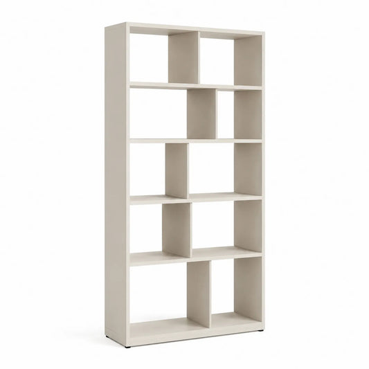 Bücherregal aus MDF, Cremeweiß, 180 cm x 90 cm x 30 cm