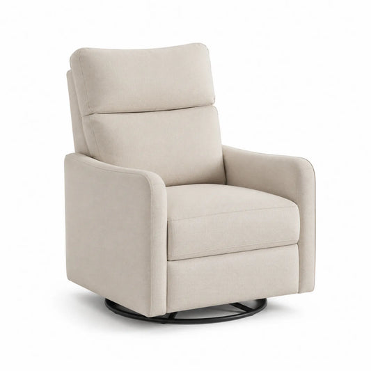 Drehbarer Sessel aus Polyestergewebe Beige