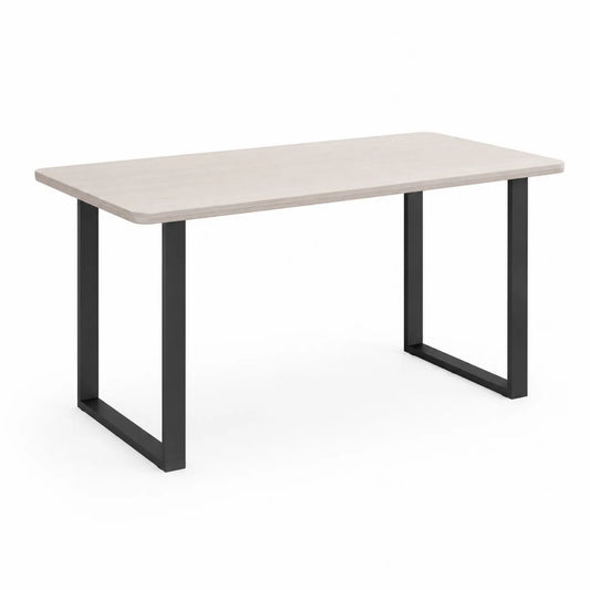 Esstisch 160x80 cm mit Eichenfurnier und Metallgestell