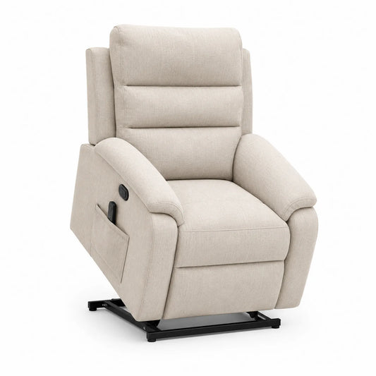Polstersessel mit Stoffbezug Beige und Stahlrahmen