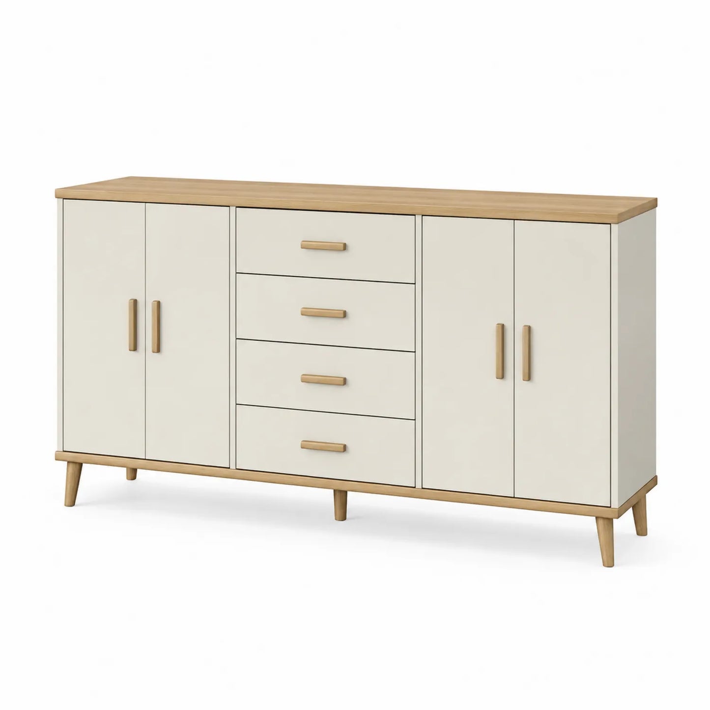 Sideboard Esszimmermöbel 4 Türen 4 Schubladen Holzwerkstoff Eiche 150x40x85 cm