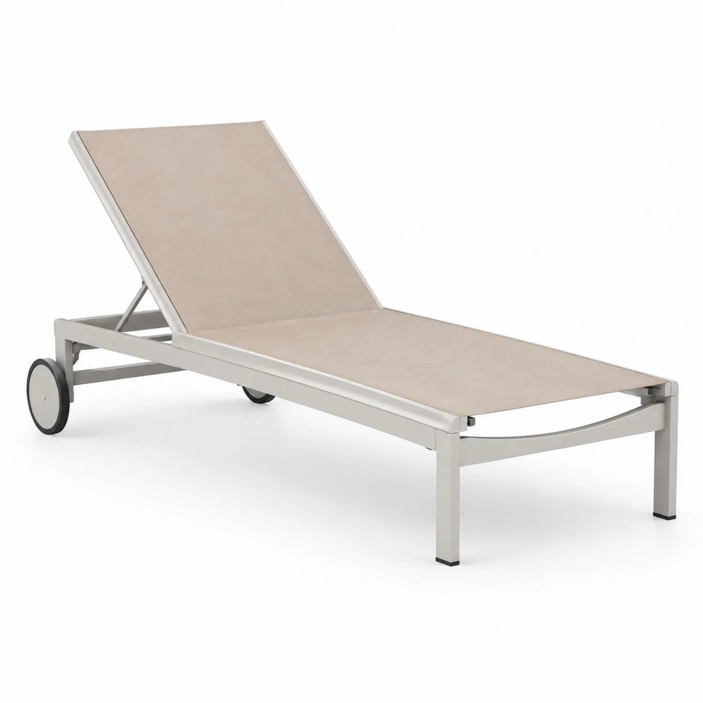 Sonnenliege Aluminium Textilene Beige Verstellbar