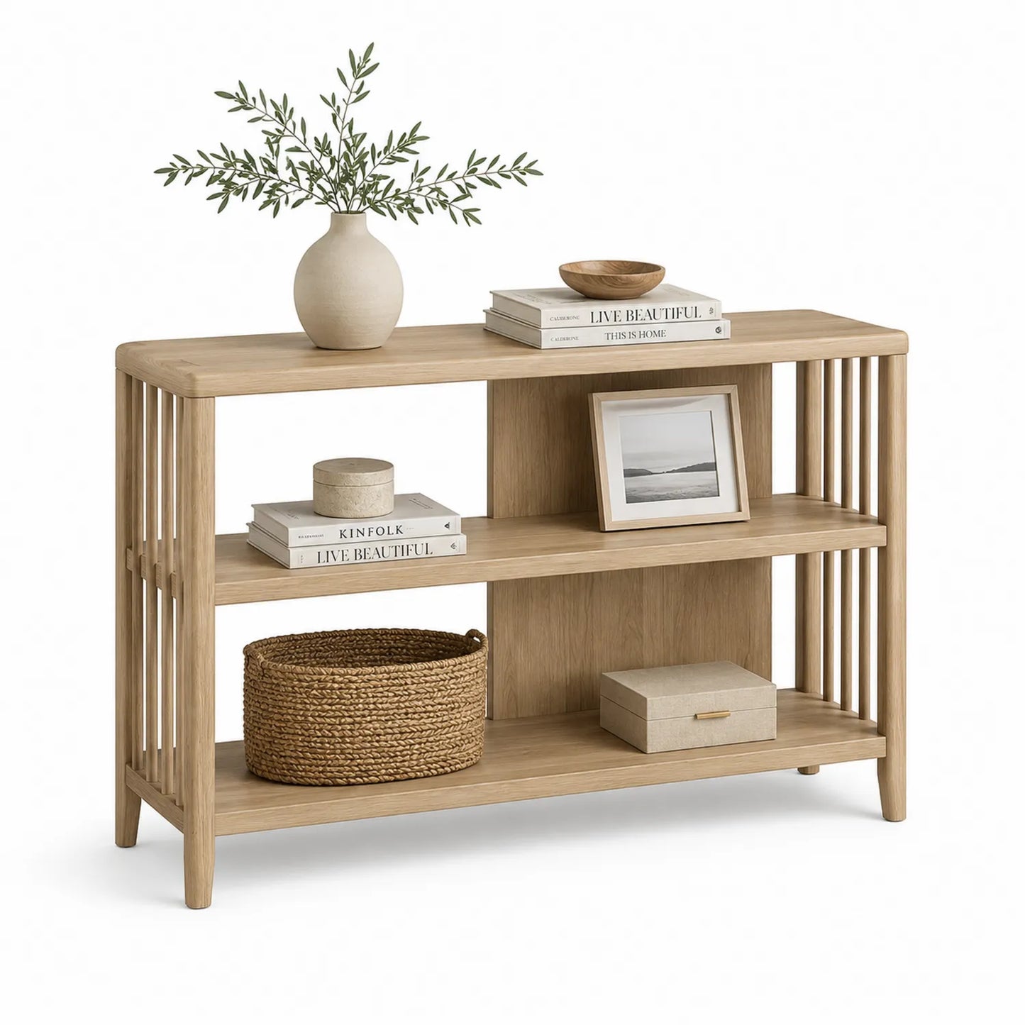 Holz Konsole Regal aus Eiche mit 3 Ebenen