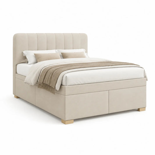 Bett 180x200 cm Stoff Beige