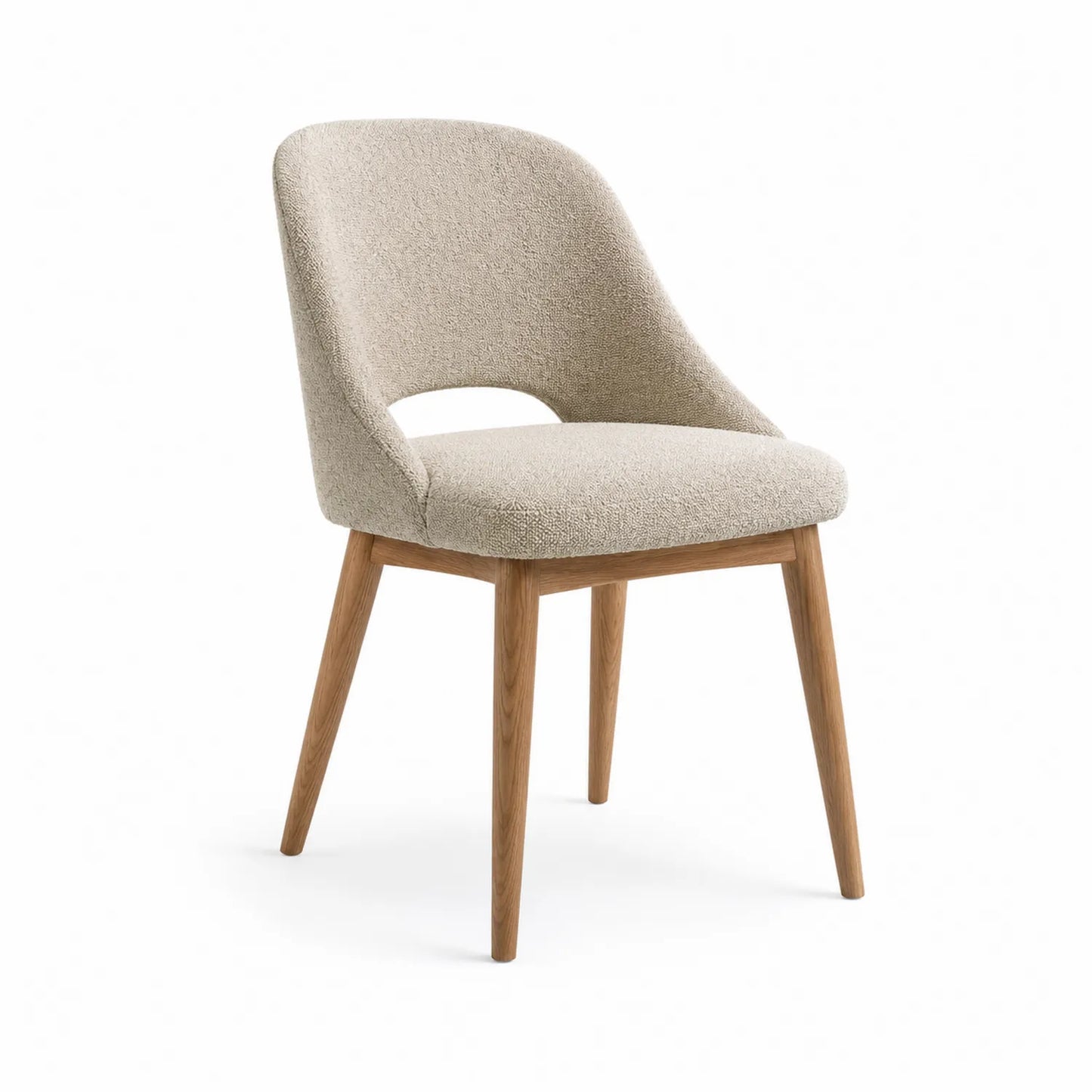 Esszimmerstuhl Holz Polyester Hellbeige