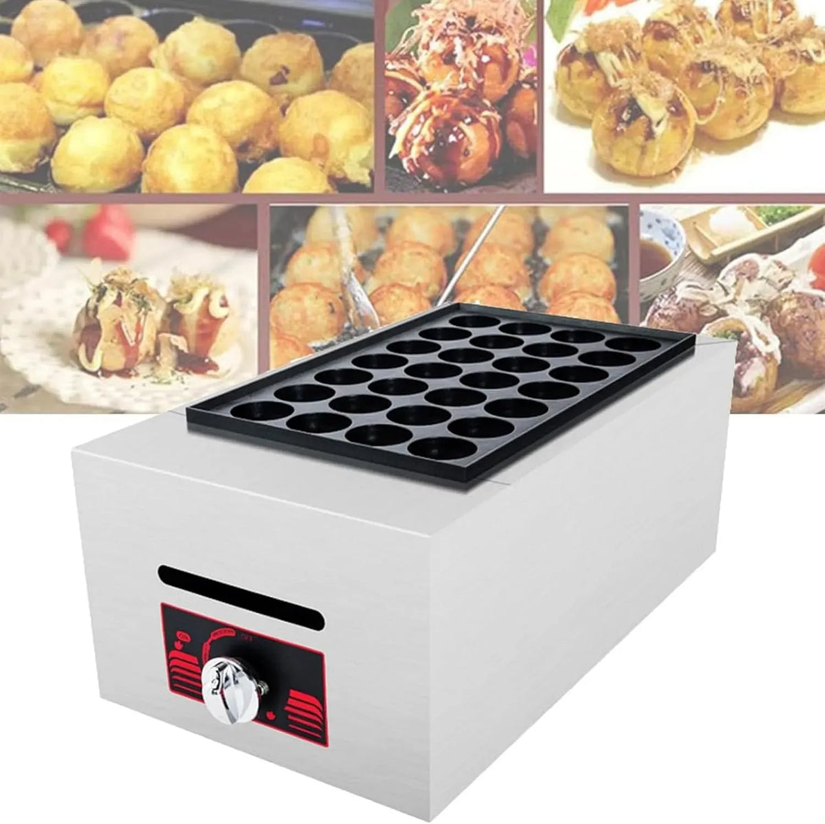 28-Loch-Multifunktions-Antihaft-Backautomat Loch-Multifunktions-Antihaft-Backautomat, C/Antihaft-Pfanne/Durchmesser, Takoyaki-Maker, 0 bis 300 °C