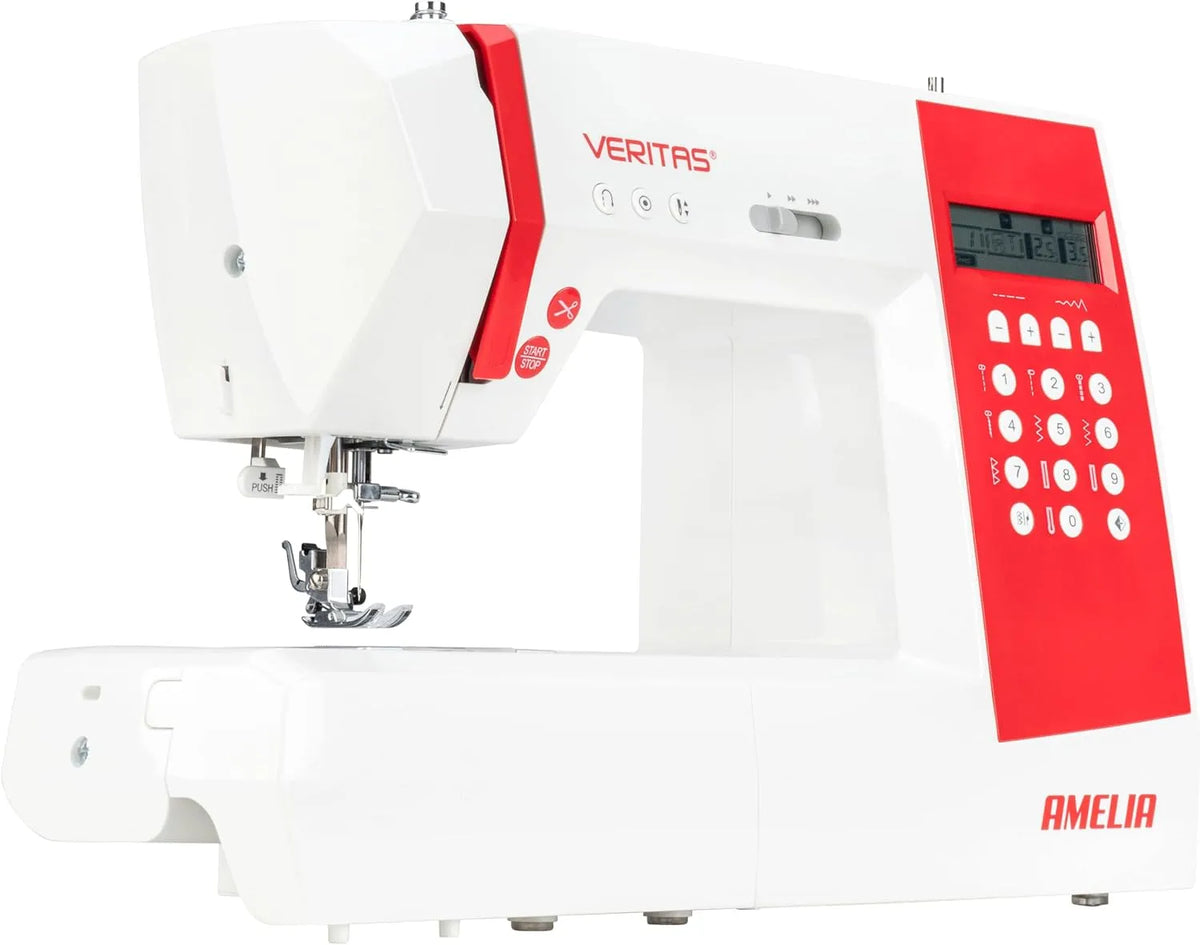 I 90 Fadenabschneider, Nähmaschine, elektrische Nähmaschine, 90 Programme, LCD-Display, Weiß, VERITAS