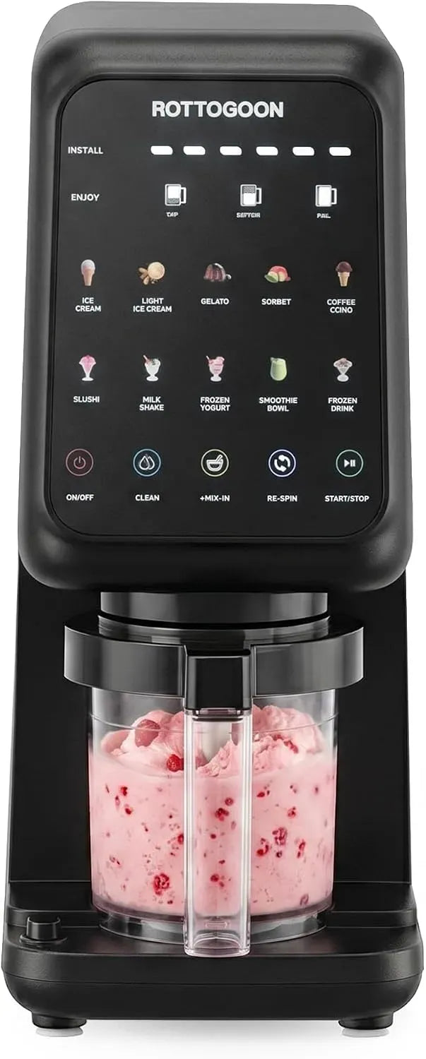 Eismaschine, Speiseeismaschine, ROTTOGOON, Eismaschine mit Mix In Funktion & Selbstreinigend