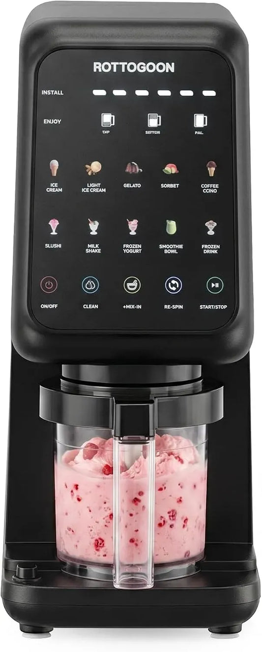 Eismaschine, Speiseeismaschine, ROTTOGOON, Eismaschine mit Mix In Funktion & Selbstreinigend